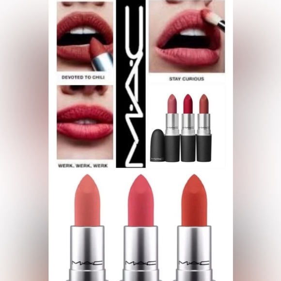MAC Cosmetics Other - New MAC lipstick travel exclusive full size Powder Kiss Me Goodbye lipstick trio